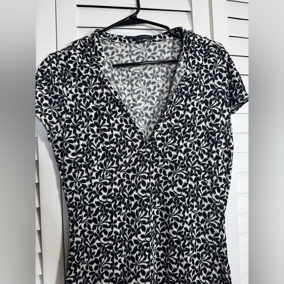 Banana Republic Women’s Black & White Silk/Cotton Floral Midi Dress Size M - Picture 6 of 9